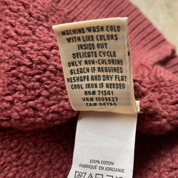 L.L.Bean Sweater Size XS 100% Cotton Textured Knit Pullover Women’s Long Sleeve - Picture 7 of 12